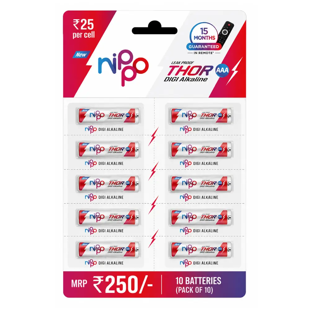 Nippo AAA Thor Digi Alkaline Batteries (Pack of 10)
